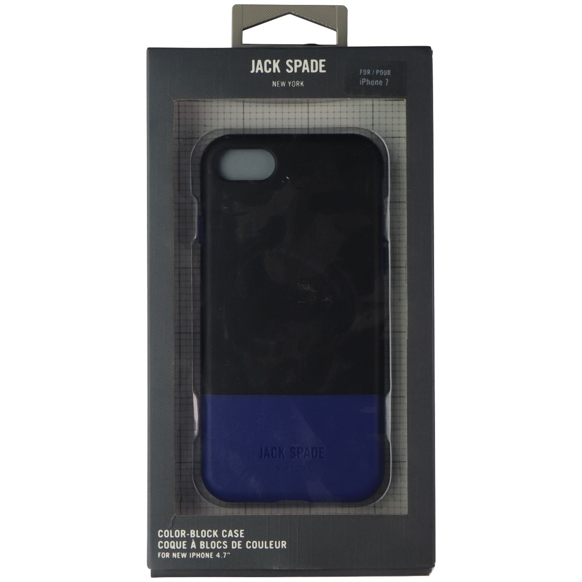 Jack Spade New York Color-Block Case For Apple IPhone 7 - Black/Blue (Refurbished)