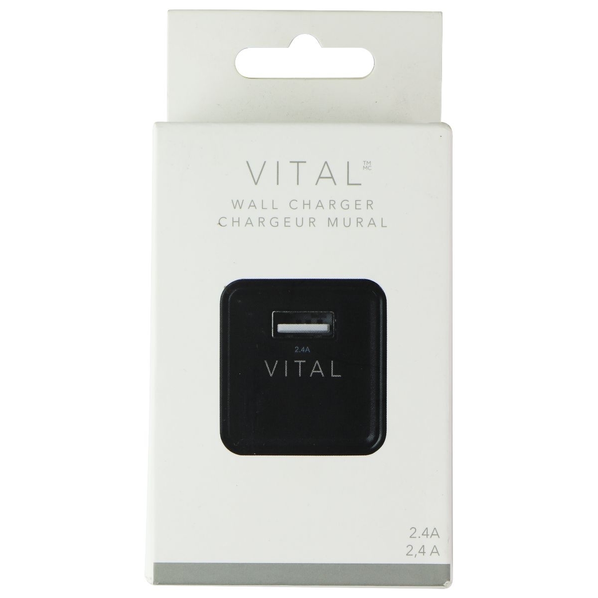 Vital (2.4A) Single USB Wall Charger Travel Adapter - Black (8024381C) (Refurbished)