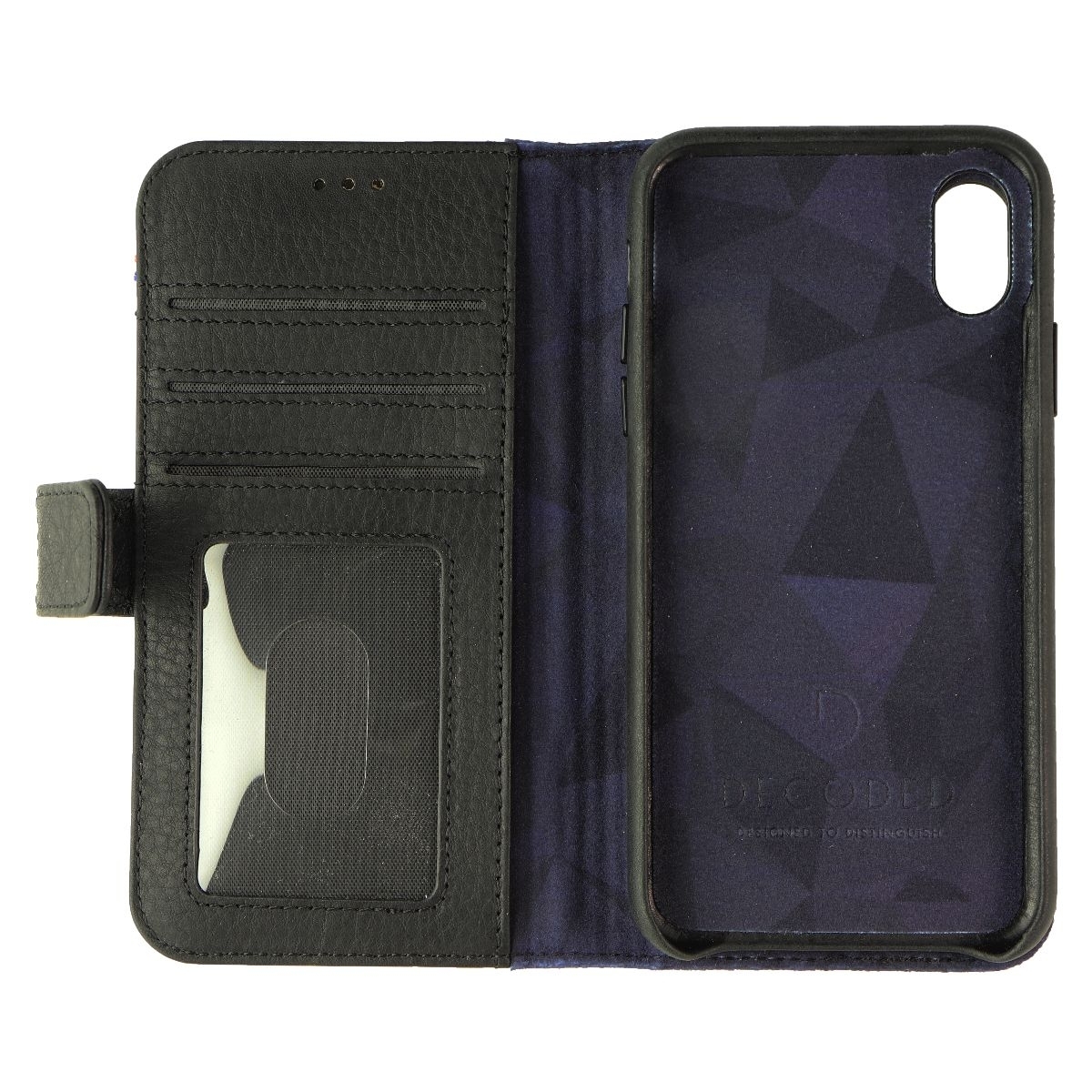 DECODED Full Grain Leather 2-in-1 Wallet For IPhone Xs/X - Rough Black (Refurbished)