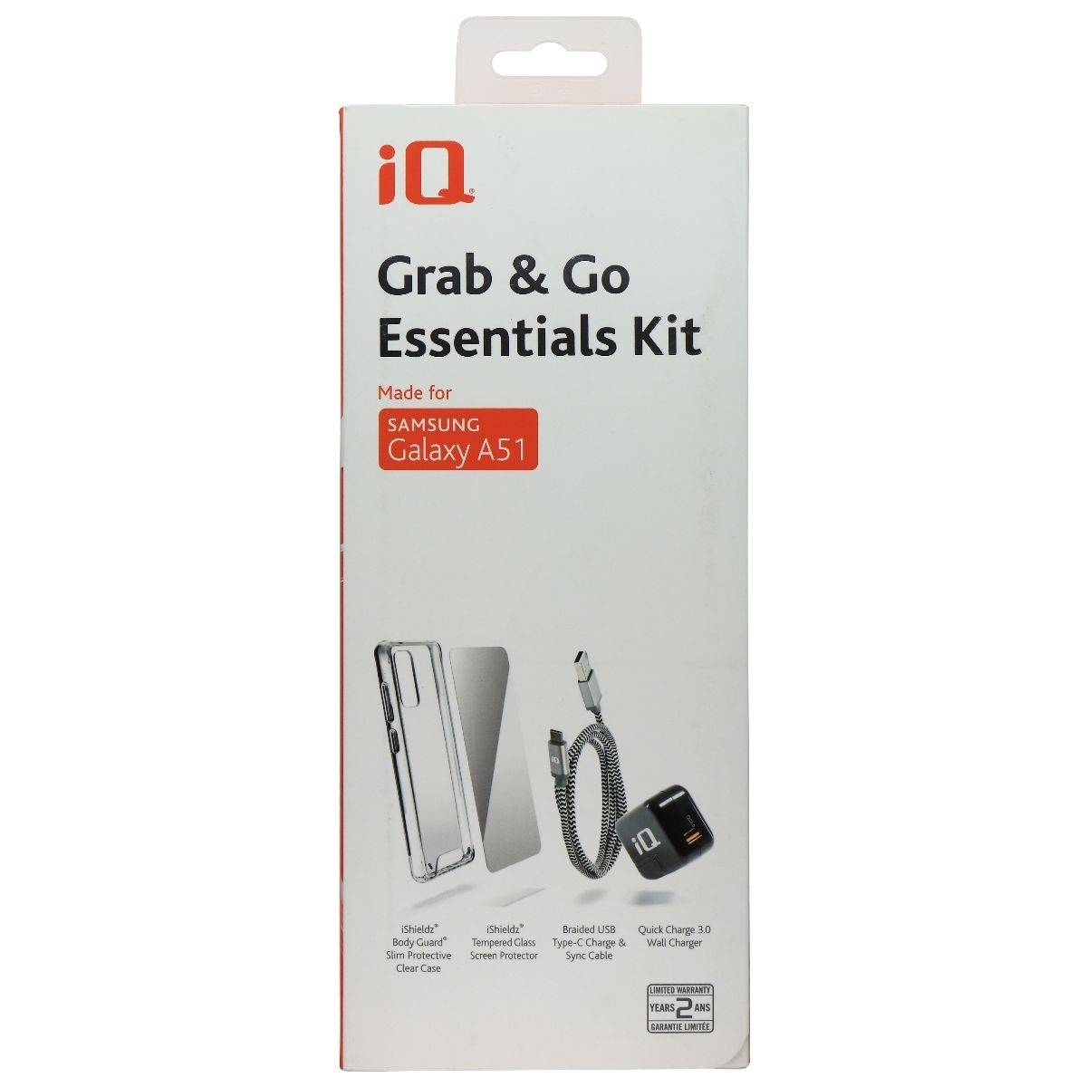 IQ Grab & Go Essentials Kit Charger And Case Kit For Galaxy A51 (2019) - Clear (Refurbished)