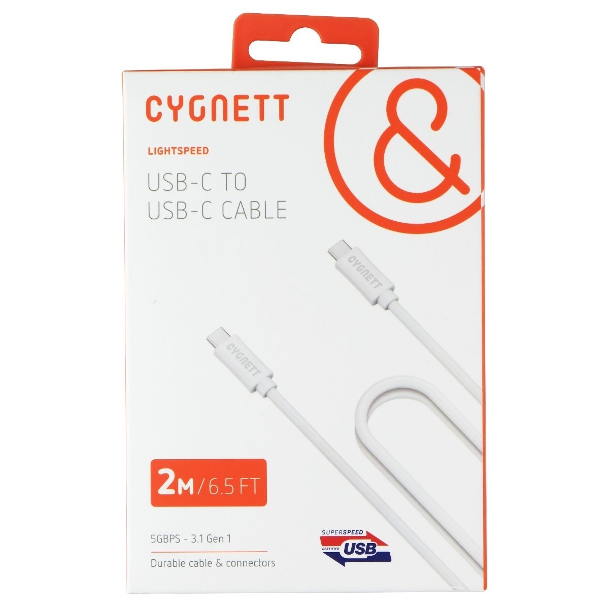 Cygnett USB-C To USB-C (2 M/6.5 FT) - White (Refurbished)
