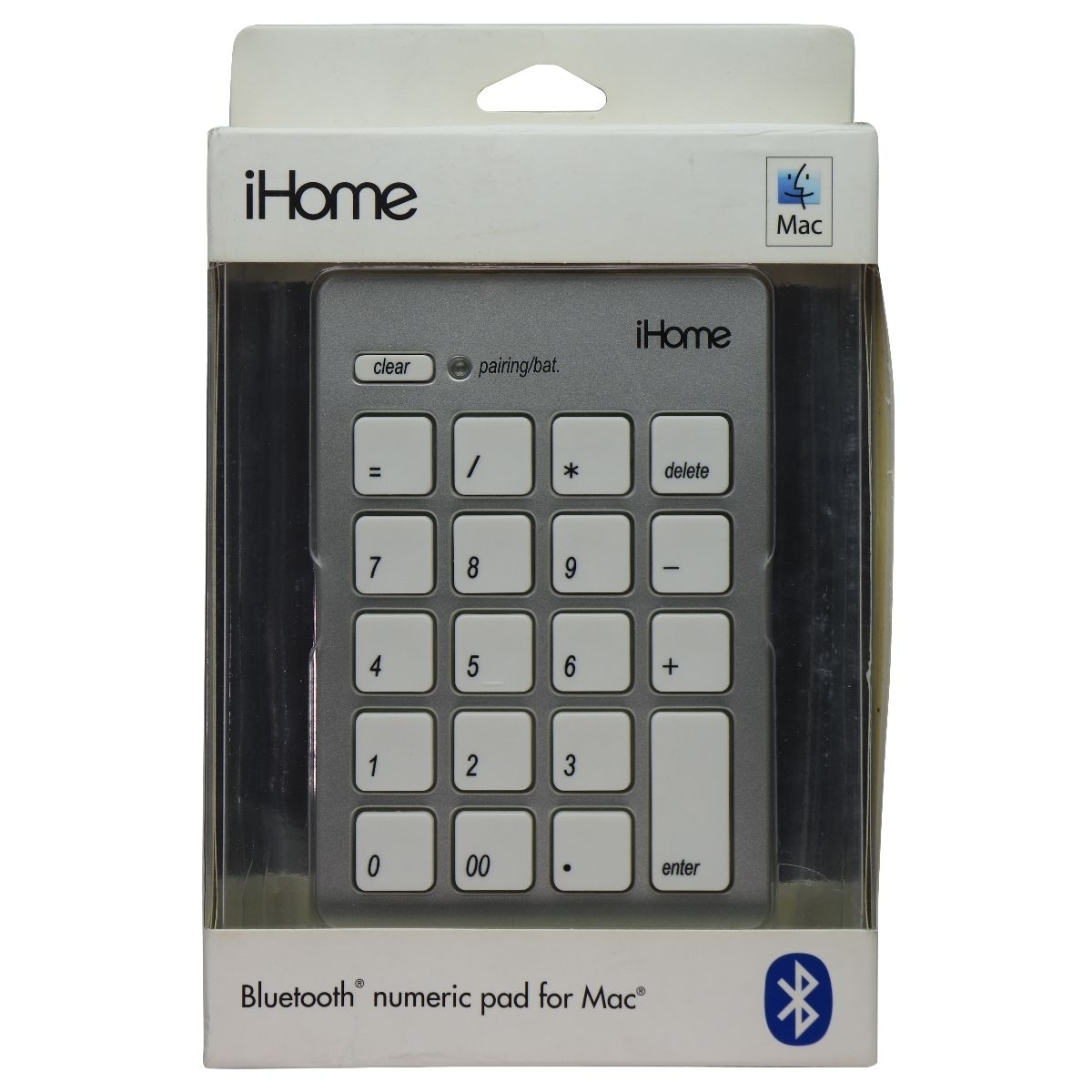 IHome Bluetooth Numeric Pad For Apple/Mac/Bluetooth - Silver (Refurbished)