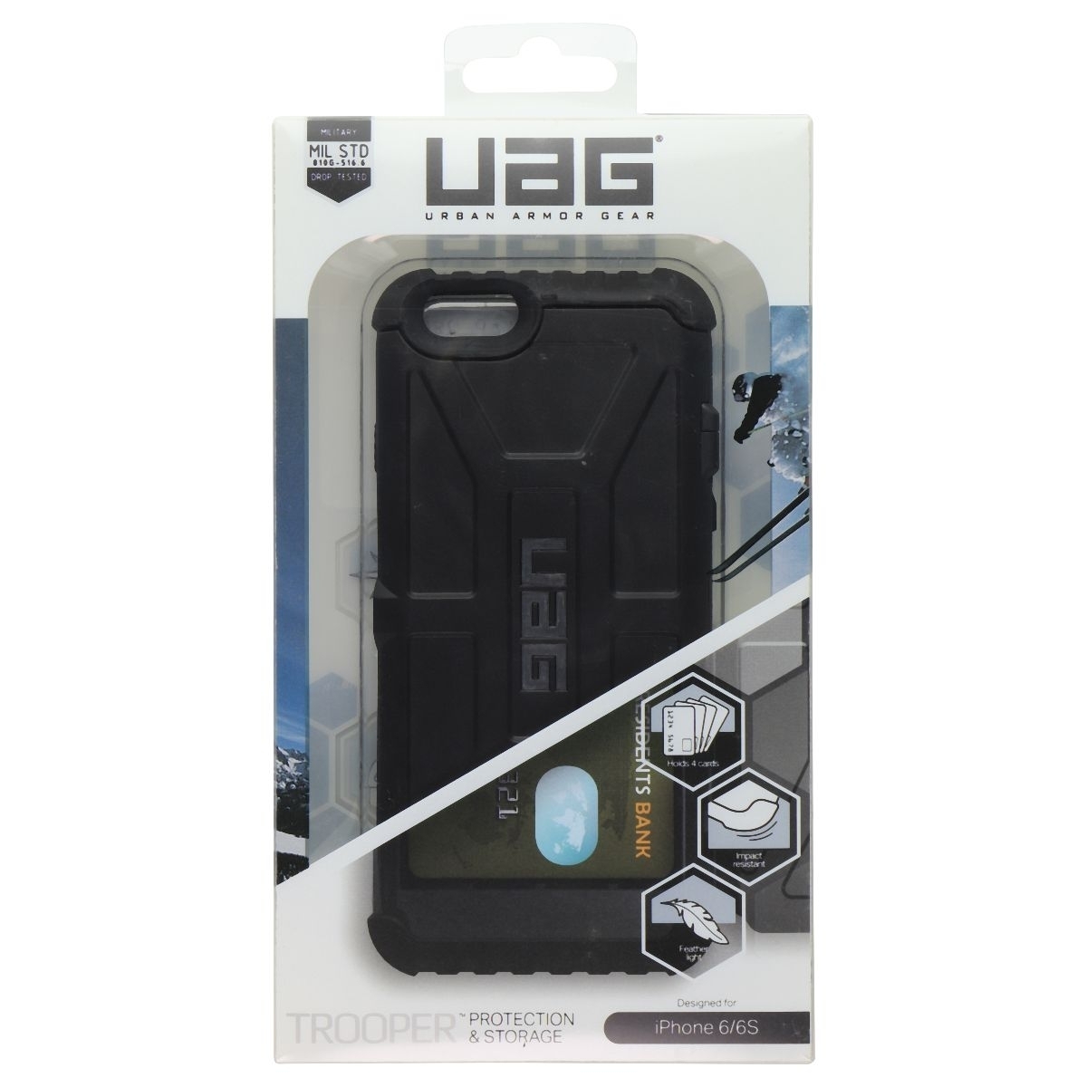 Urban Armor Gear Trooper Series Card Case For IPhone 6s/6 - Black (Refurbished)