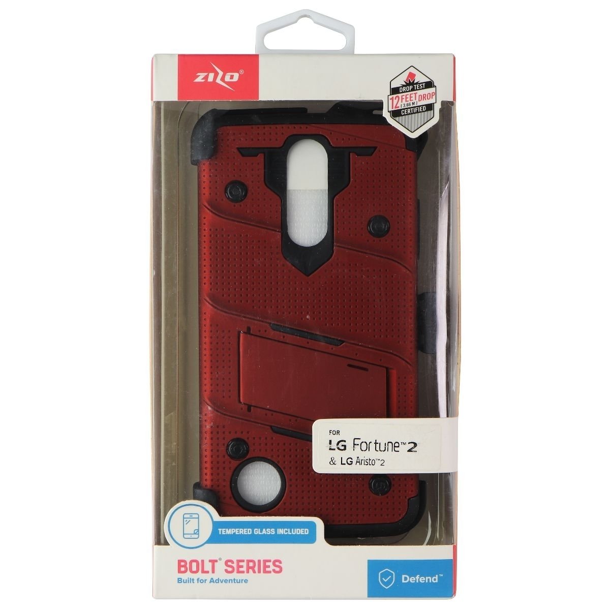 Zizo Bolt Series Case And Holster For LG Fortune 2 / Aristo 2 - Red (Refurbished)