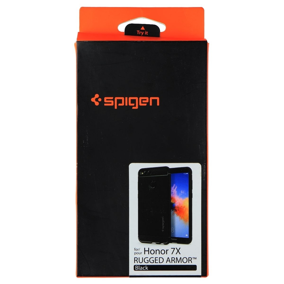 Spigen Rugged Armor Flexible Case For Honor 7X Smartphone (2017) - Black (Refurbished)
