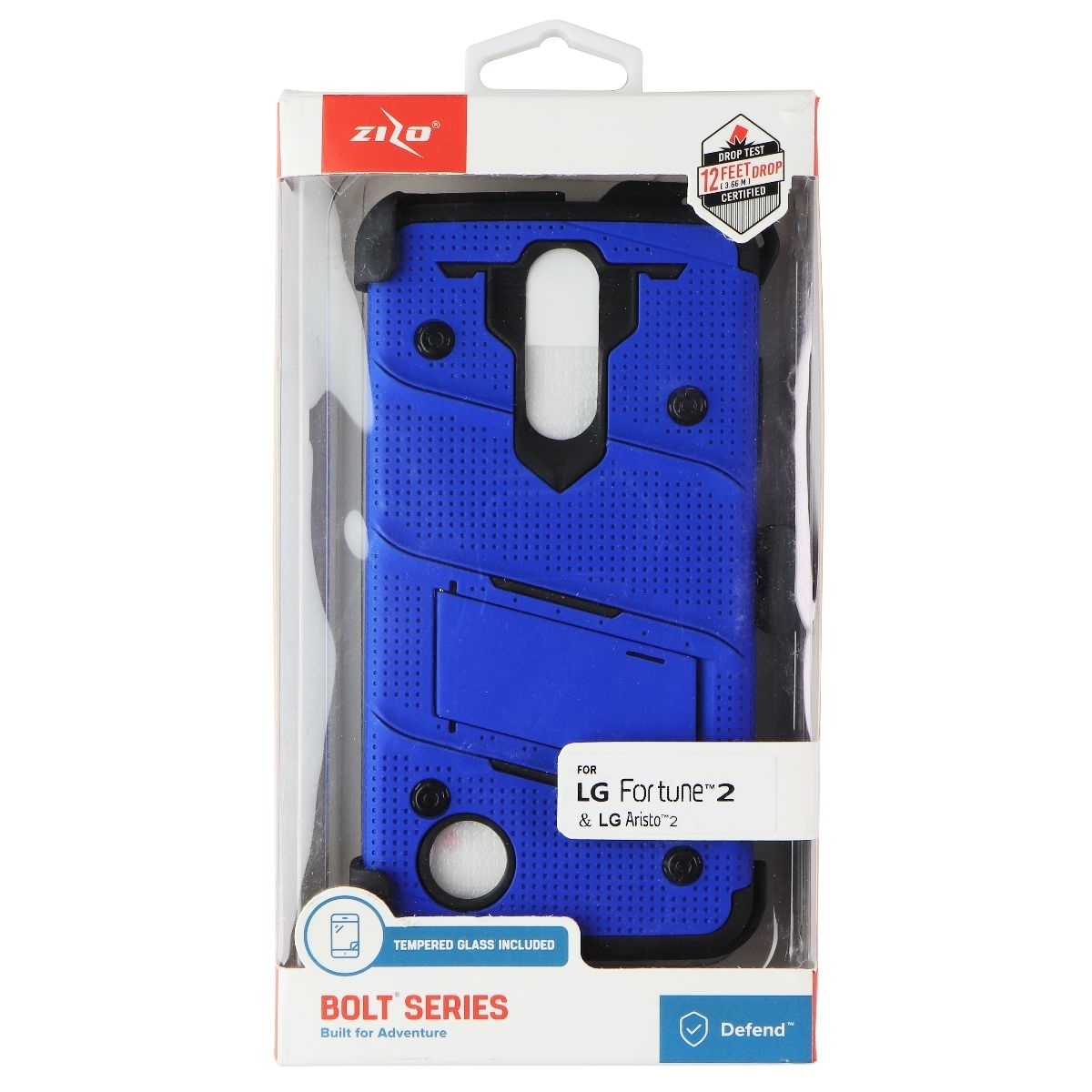 Zizo Bolt Series Case And Holster For LG Fortune 2 / Aristo 2 - Blue (Refurbished)