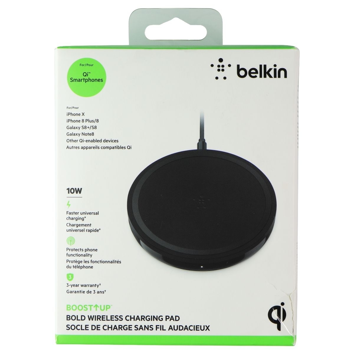 Belkin (10-Watt) BoostUp Bold Wireless Charging Pad - Black (F7U050dqBLK) (Refurbished)