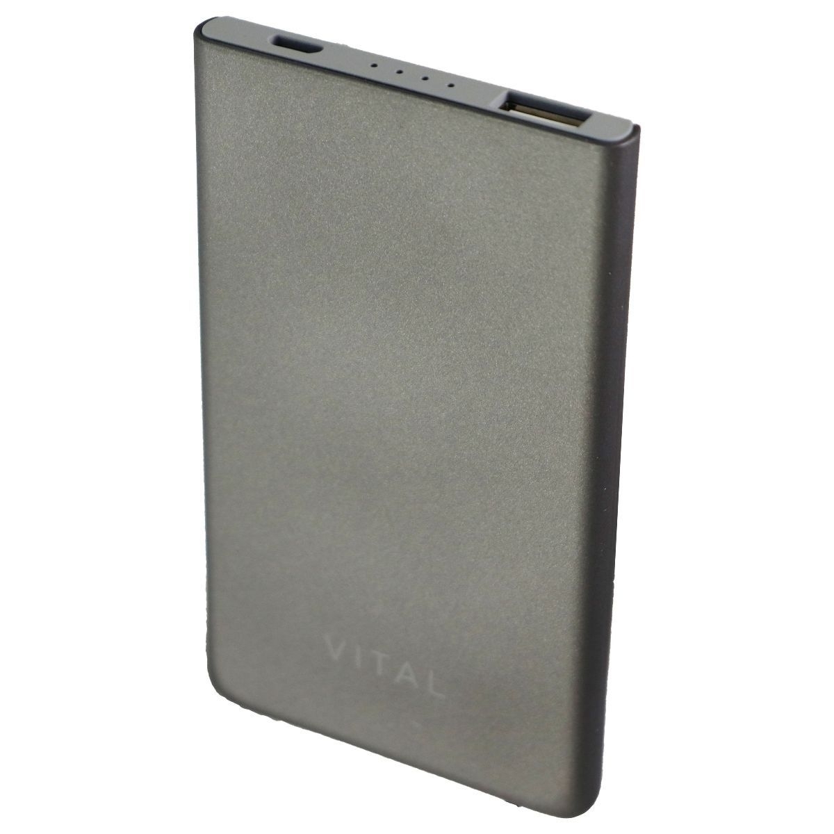 Vital 4,000mAh Power Bank Portable USB Charger Power Bank - Gray (Refurbished)