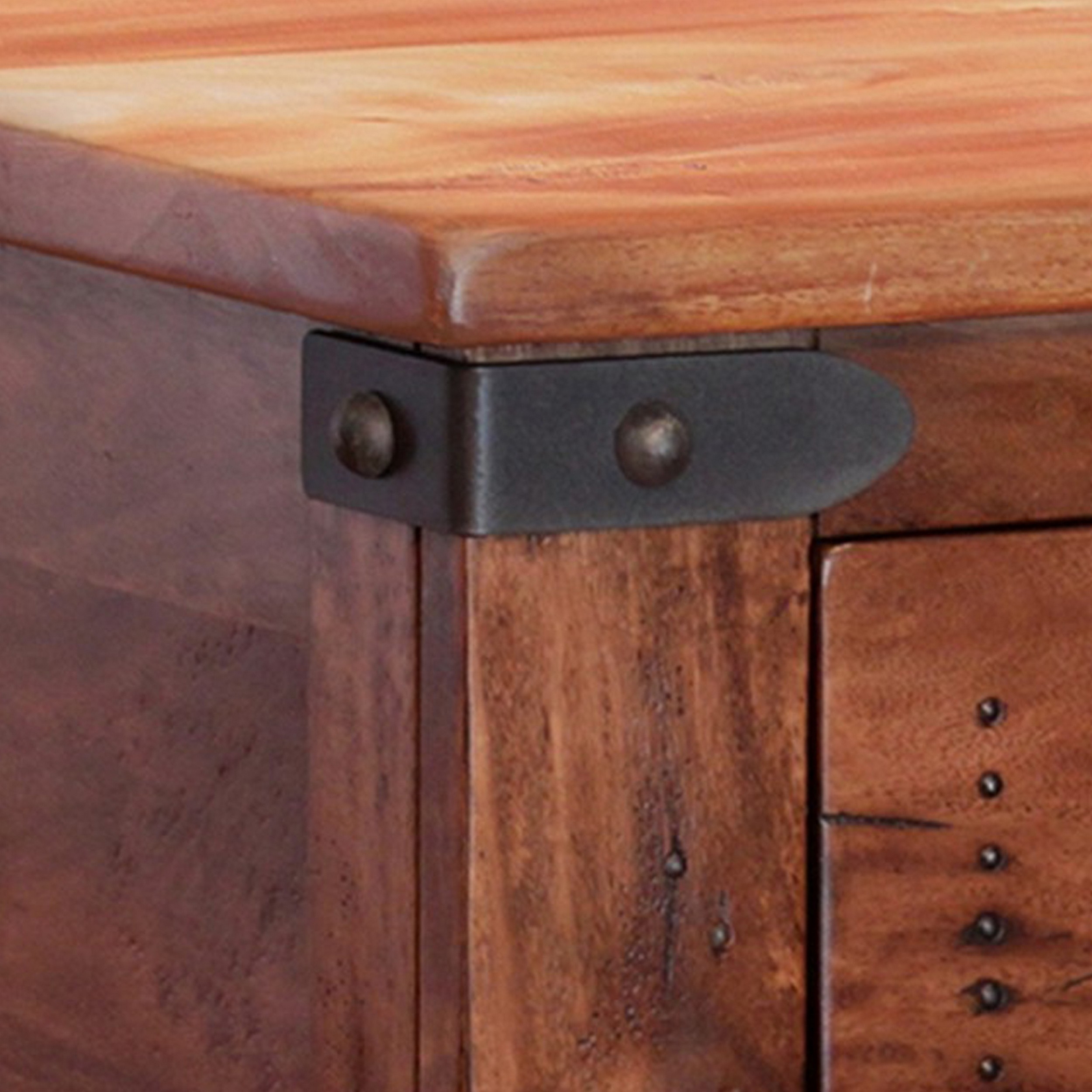 Umey 24 Inch 1 Drawer Chairside End Table, Slatted Shelf, Brown Solid Wood- Saltoro Sherpi