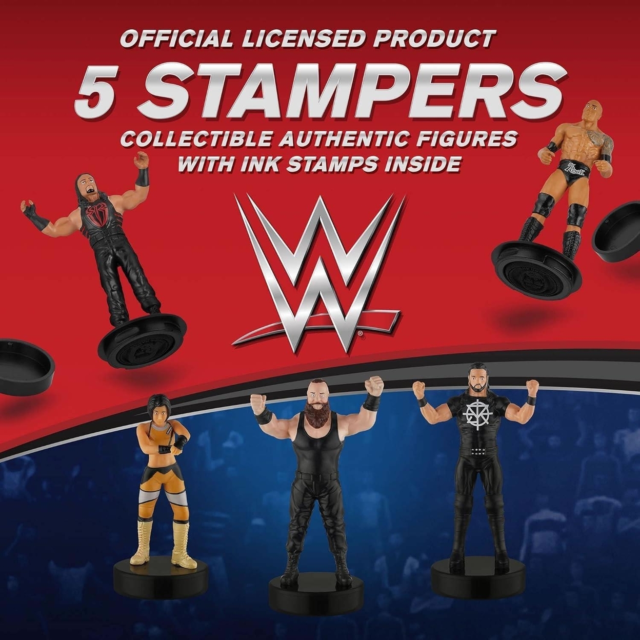 WWE Wrestler Superstar Stampers 5pk Character Figures Set Bundle PMI International