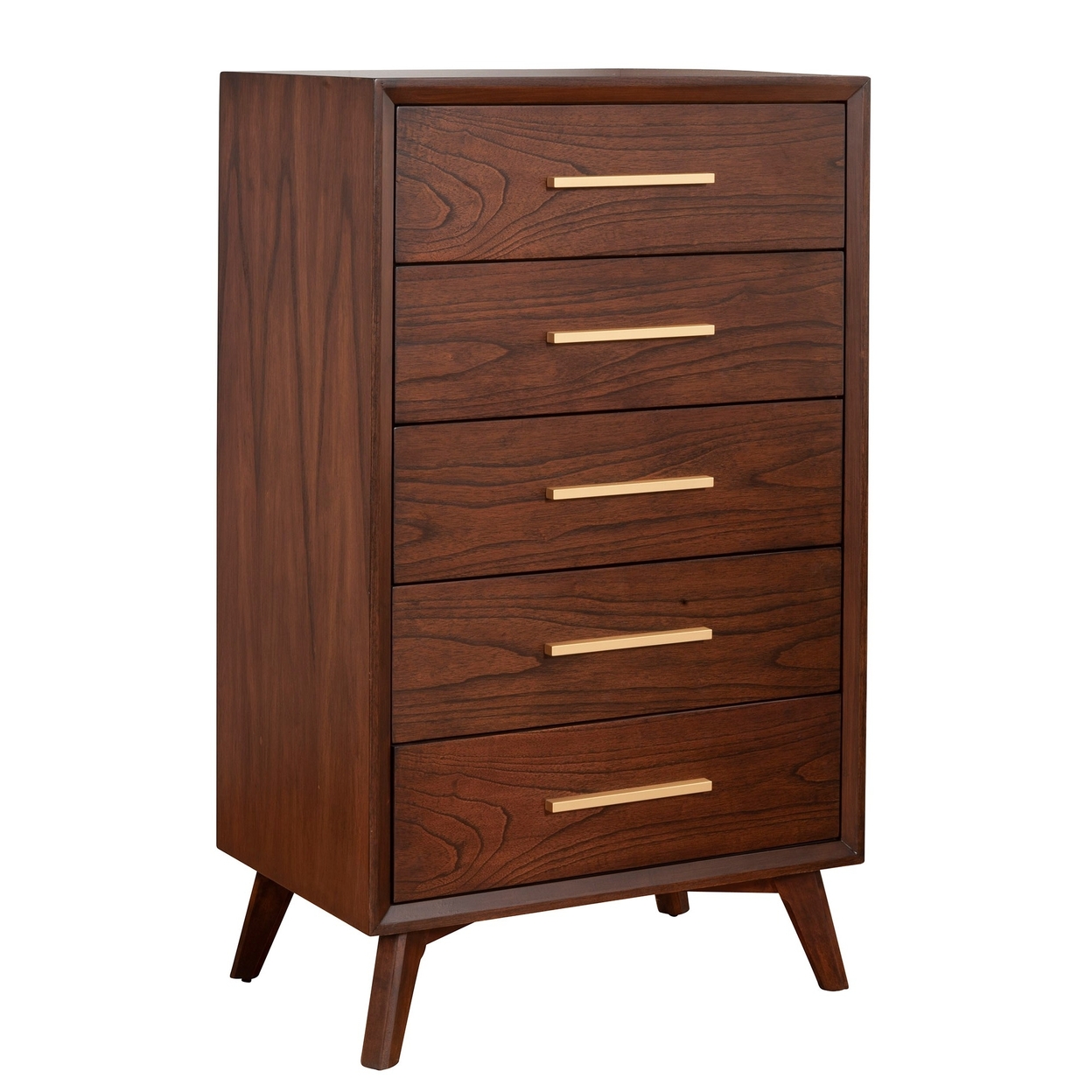 47 Inch Wooden Chest With 5 Drawers, Brown- Saltoro Sherpi