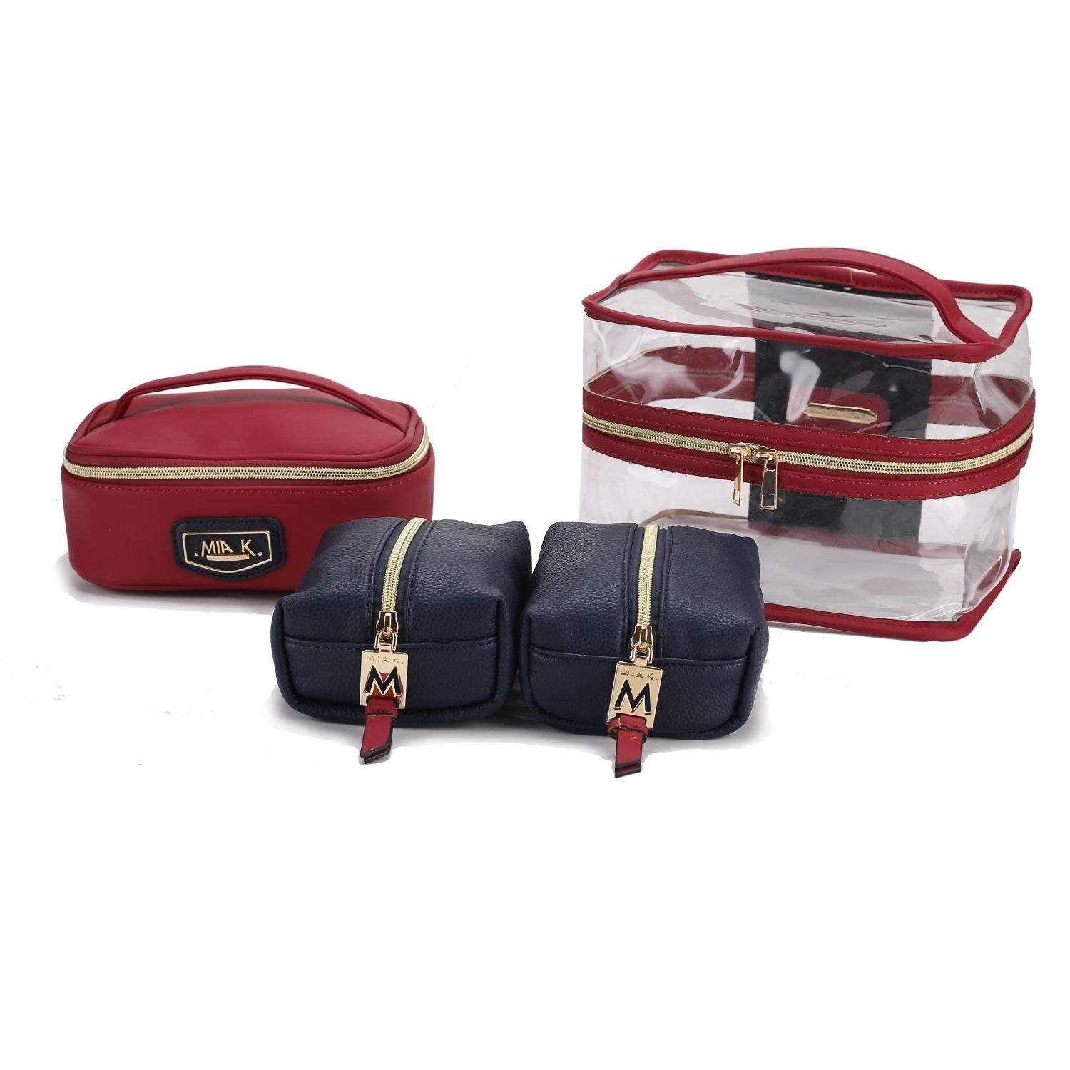 MKF Collection Emma Cosmetic 4 Pc Set By Mia K. - Navy-red