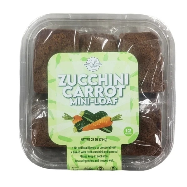 Bakery Street Zucchini Carrot Mini Loaves, 28 Ounce (12 Count)