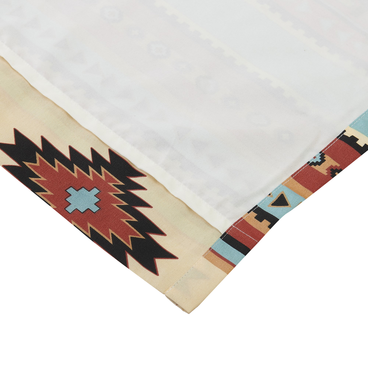Tagus 84 Inch Window Valance, Southwest Motifs, Soft Microfiber Fabric- Saltoro Sherpi