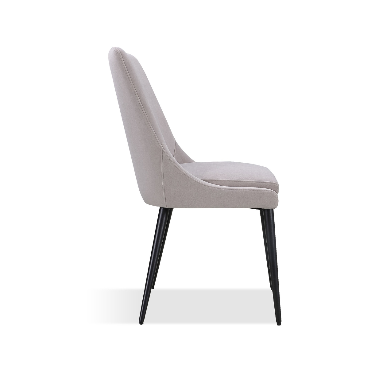 Lam 37 Inch Upholstered Dining Chair, Sleek Metal Legs, Set Of 2, Soft Gray- Saltoro Sherpi