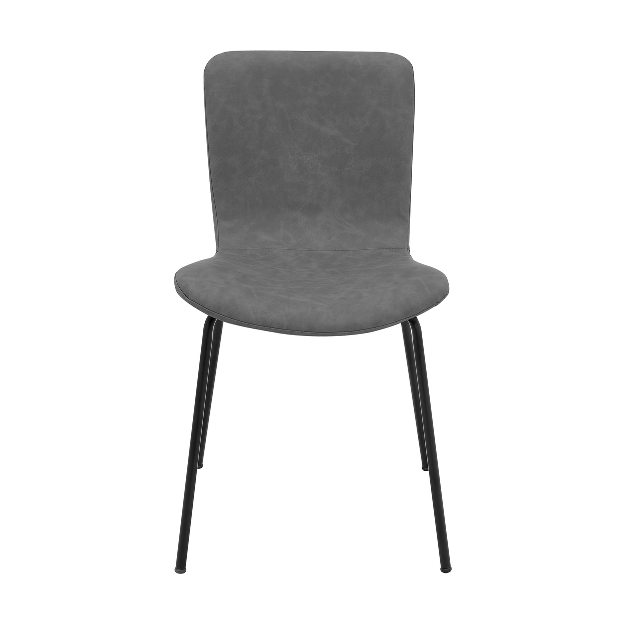 Metal And Fabric Dining Chair, Set Of 2, Gray And Black- Saltoro Sherpi
