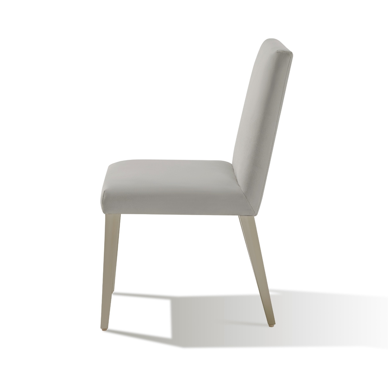 Hal 18 Inch Parson Dining Chair, Fabric Upholstered, Set Of 2, Smoke Gray- Saltoro Sherpi