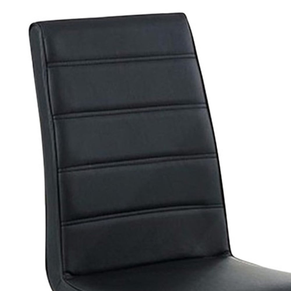 Mauna Contemporary Black Side Chair With Steel Tube, Black Finish, Set Of 2- Saltoro Sherpi