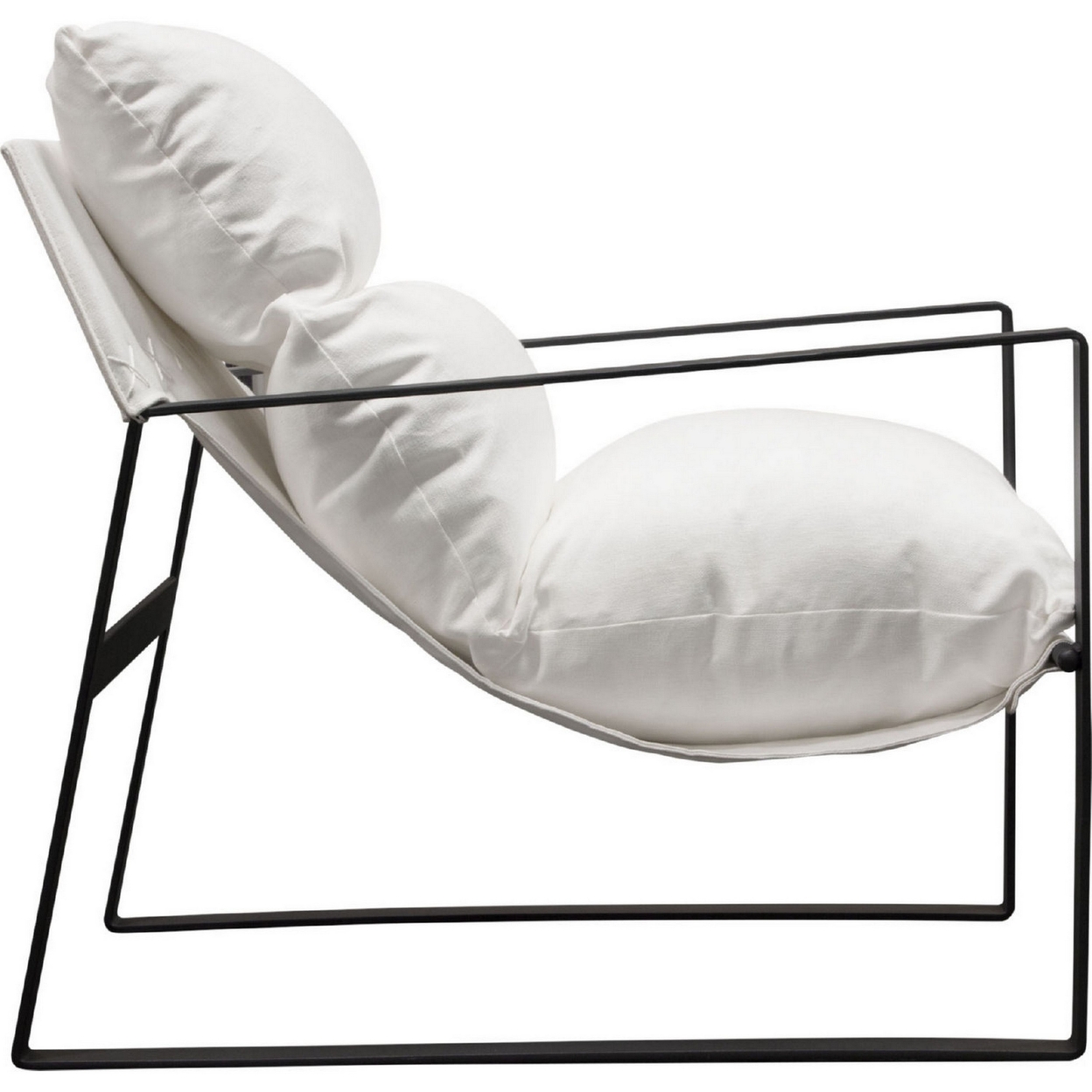 27 Inch Modern Accent Chair, Crisp White, Soft Linen Fabric, Sling Chair- Saltoro Sherpi