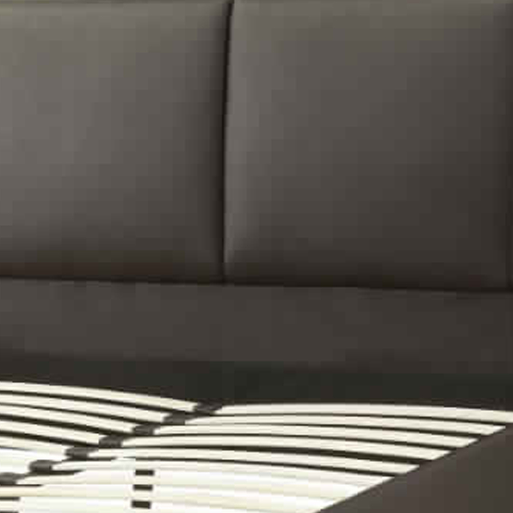 Elegant Wooden Full Bed With PU Head Board, Brown- Saltoro Sherpi