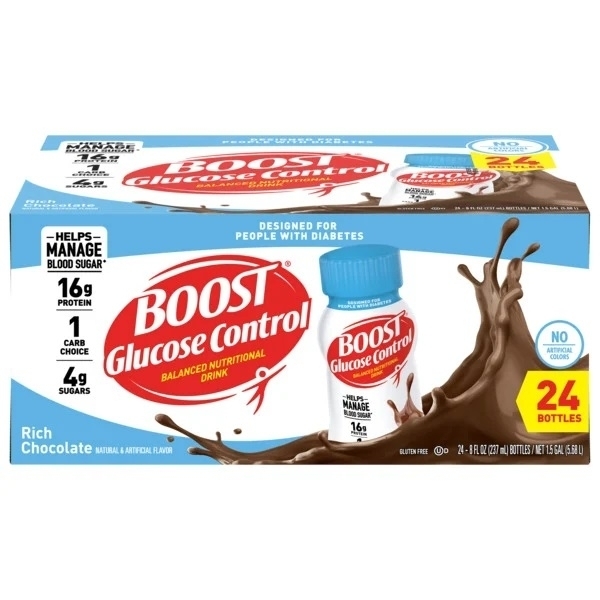 Boost Glucose Control, Rich Chocolate, 8 Fluid Ounce (Pack Of 24)