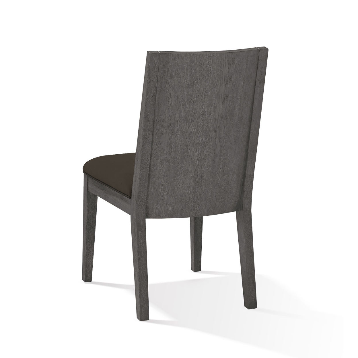 Axel 38 Inch Mahogany Wood Dining Chair With Panel Back, Gray- Saltoro Sherpi