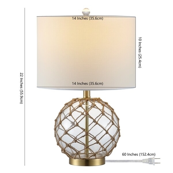 SAFAVIEH Table Lamp Collection Gremeli 22 Table Lamp Natural / Clear
