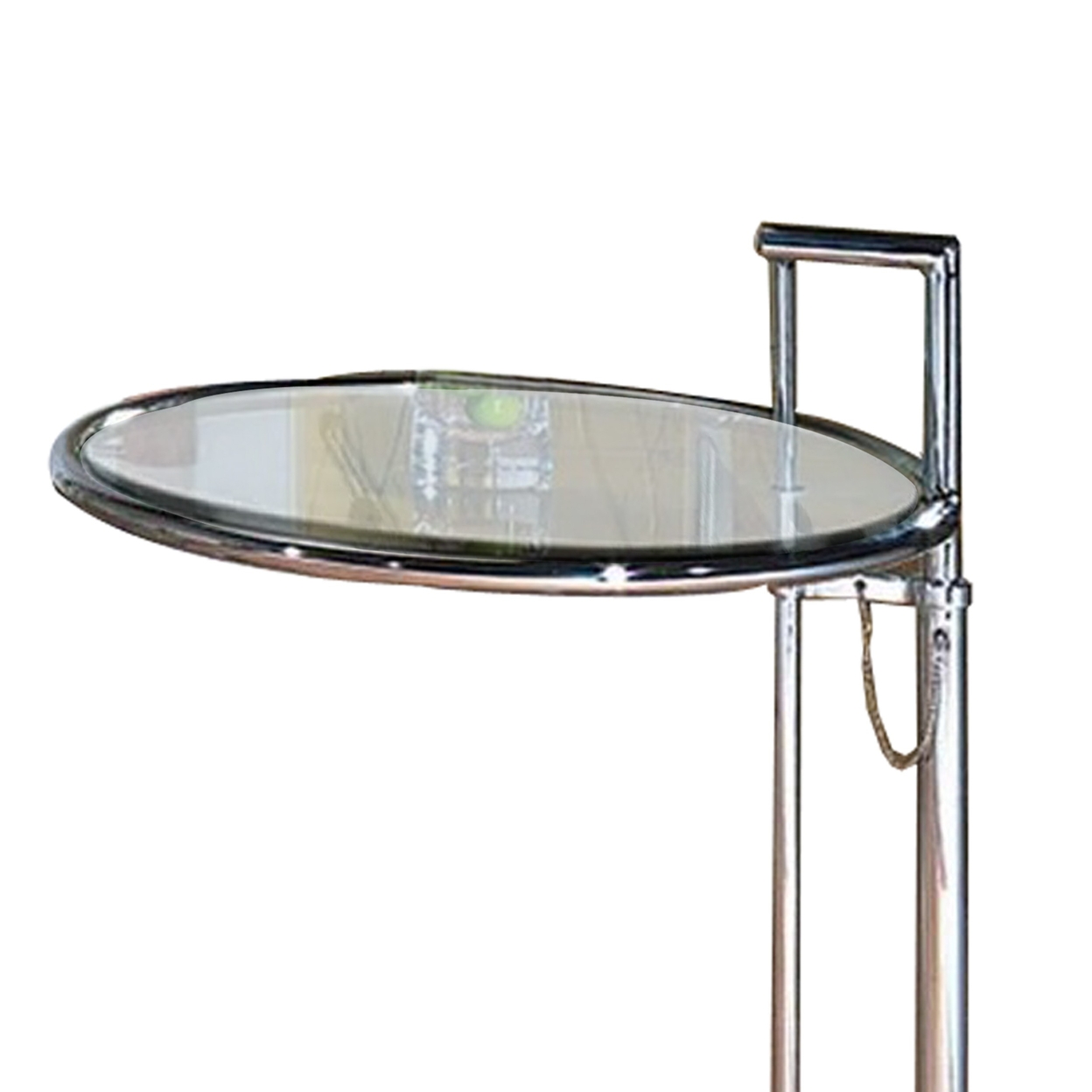 25-35 Inch Adjustable Height Glass Side End Table, Cantilever Base, Clear - Saltoro Sherpi