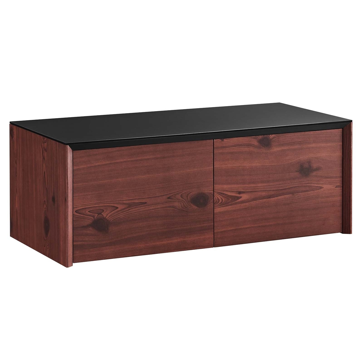 Kinetic Wall-Mount Office Storage Cabinet, Black Cherry