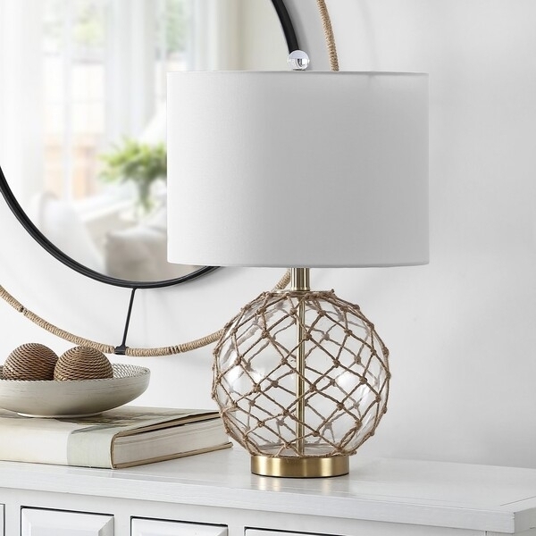 SAFAVIEH Table Lamp Collection Gremeli 22 Table Lamp Natural / Clear