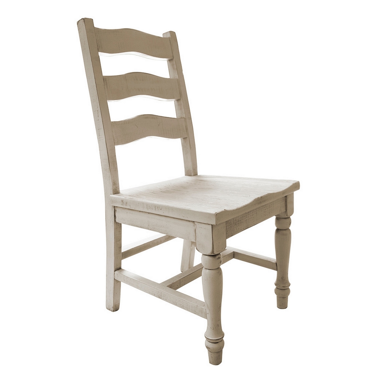 Ive 22 Inch Armless Dining Chair, Mango And Solid Pine Wood, White- Saltoro Sherpi