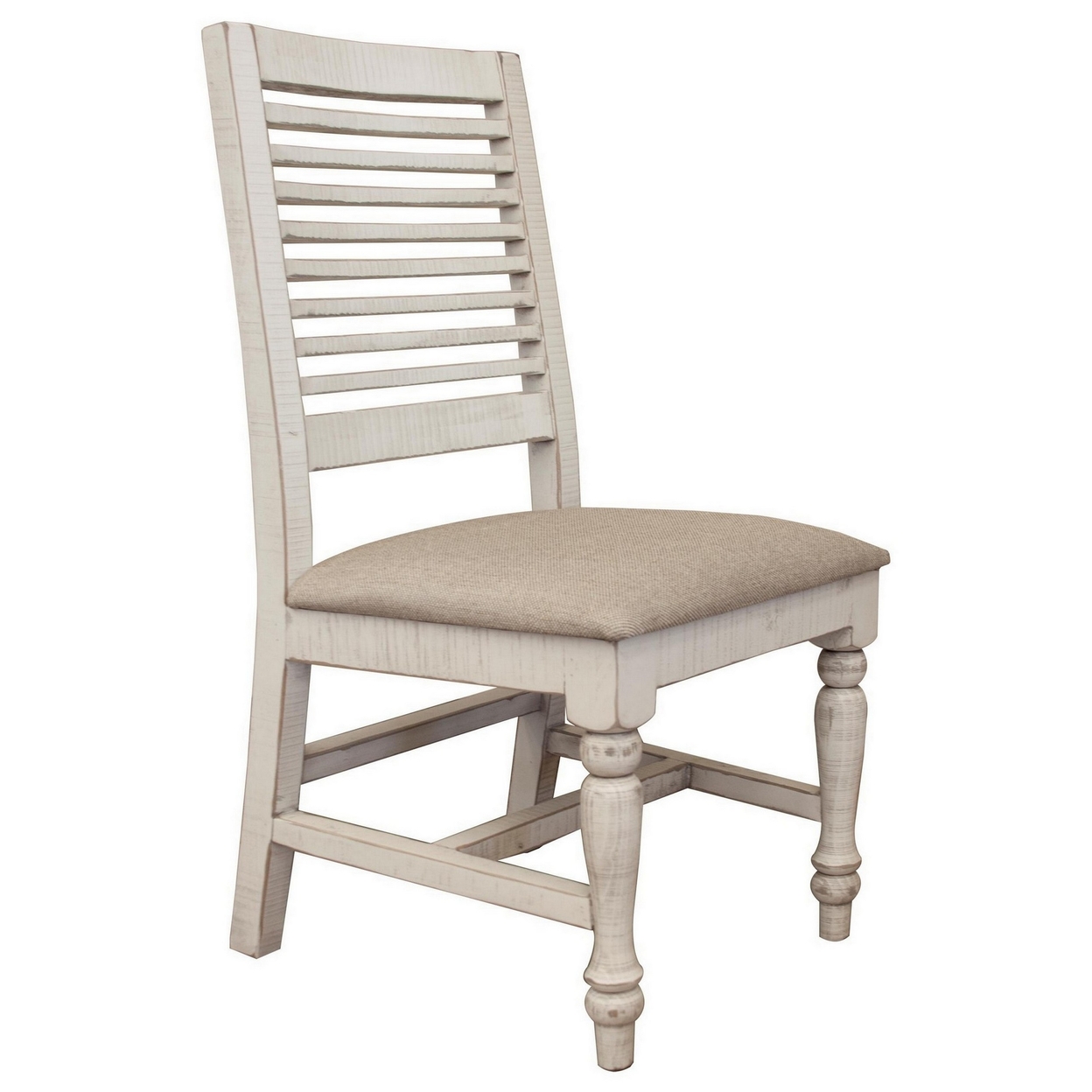 Suga 22 Inch Dining Chair, Set Of 2, Fabric, Solid Pine Wood, Ivory, Gray- Saltoro Sherpi