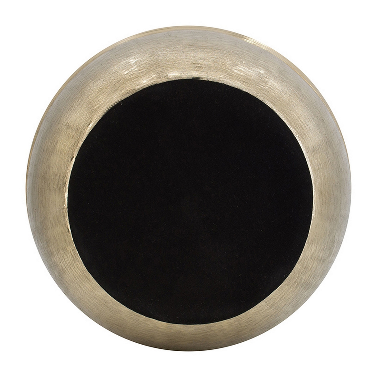 14 Inch Decorative Aluminum Pot, Ribbed Details, Wide Mouth, Gold- Saltoro Sherpi