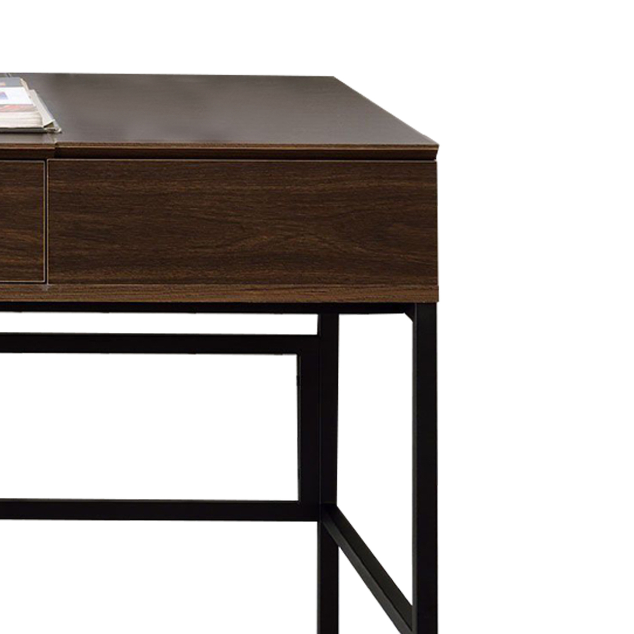 Writing Desk With Lift Top Storage And USB Plugin, Brown- Saltoro Sherpi