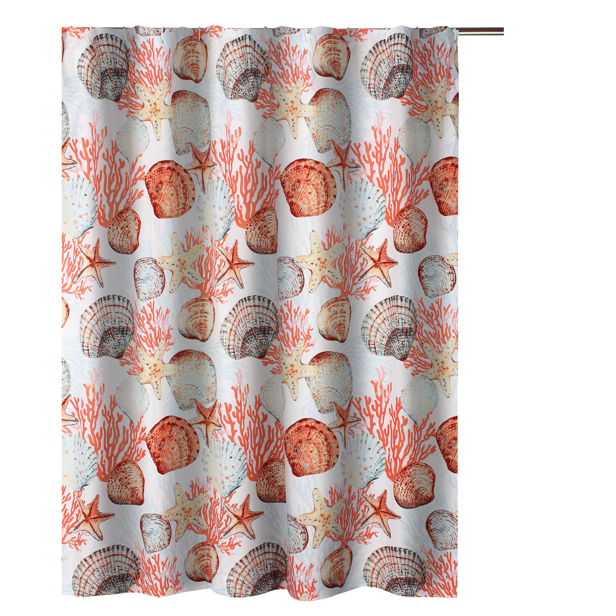 Gul 72 Inch Shower Curtain, Soft Microfiber Polyester, Coastal Print Design