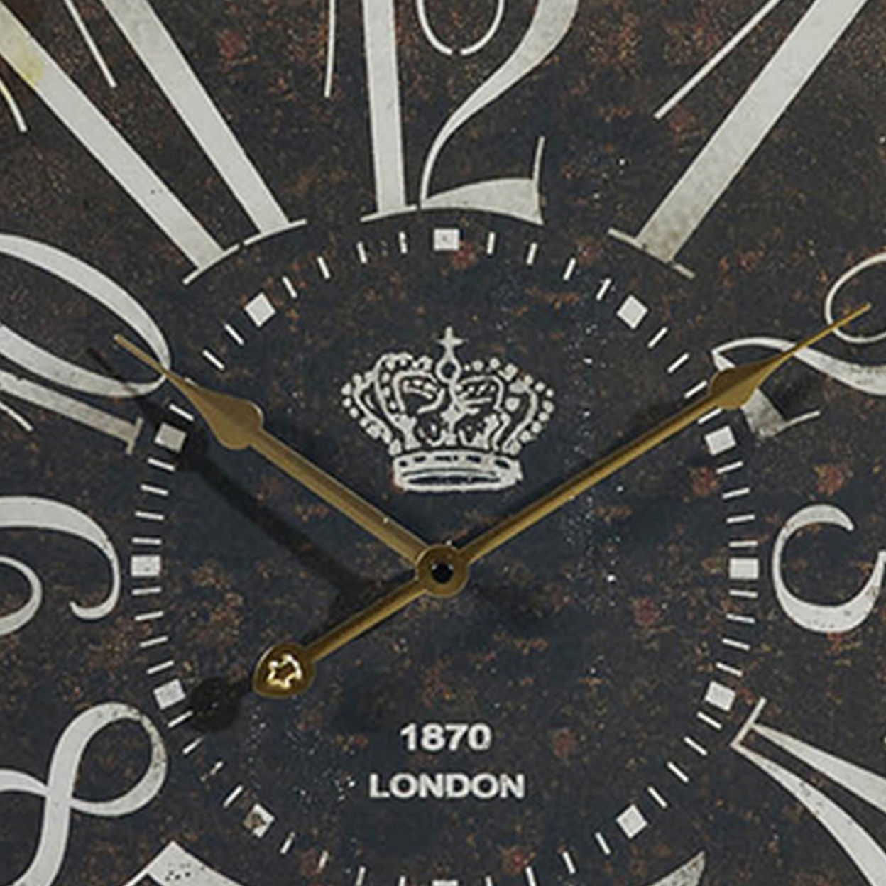 27 Inch Wall Clock, Decor, Vintage Visual Style, Distressed Black Finish- Saltoro Sherpi