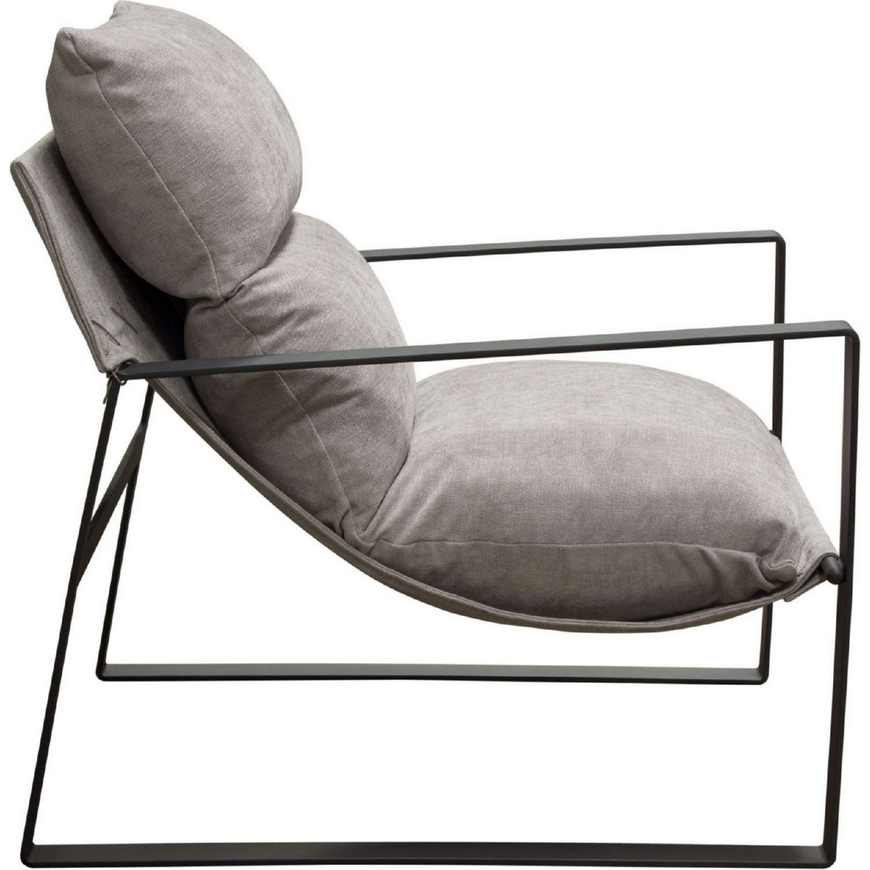 27 Inch Modern Accent Chair, Smooth Gray, Soft Linen Fabric, Sling Chair- Saltoro Sherpi
