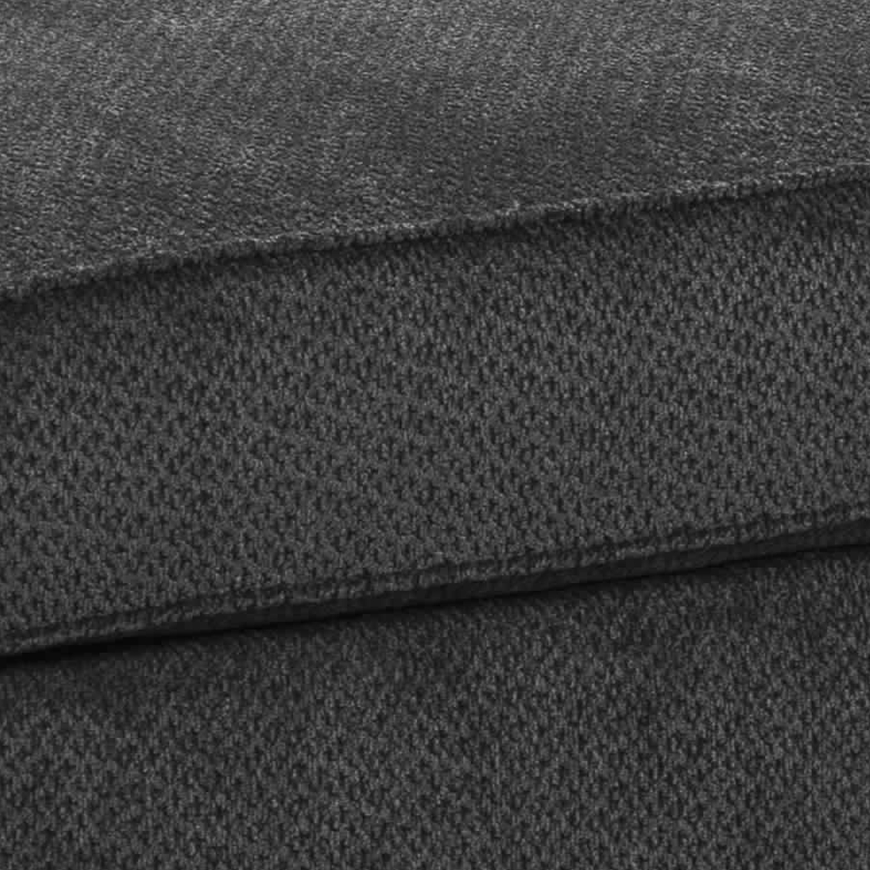 Rectangular Textured Fabric Upholstered Ottoman, Charcoal Gray- Saltoro Sherpi