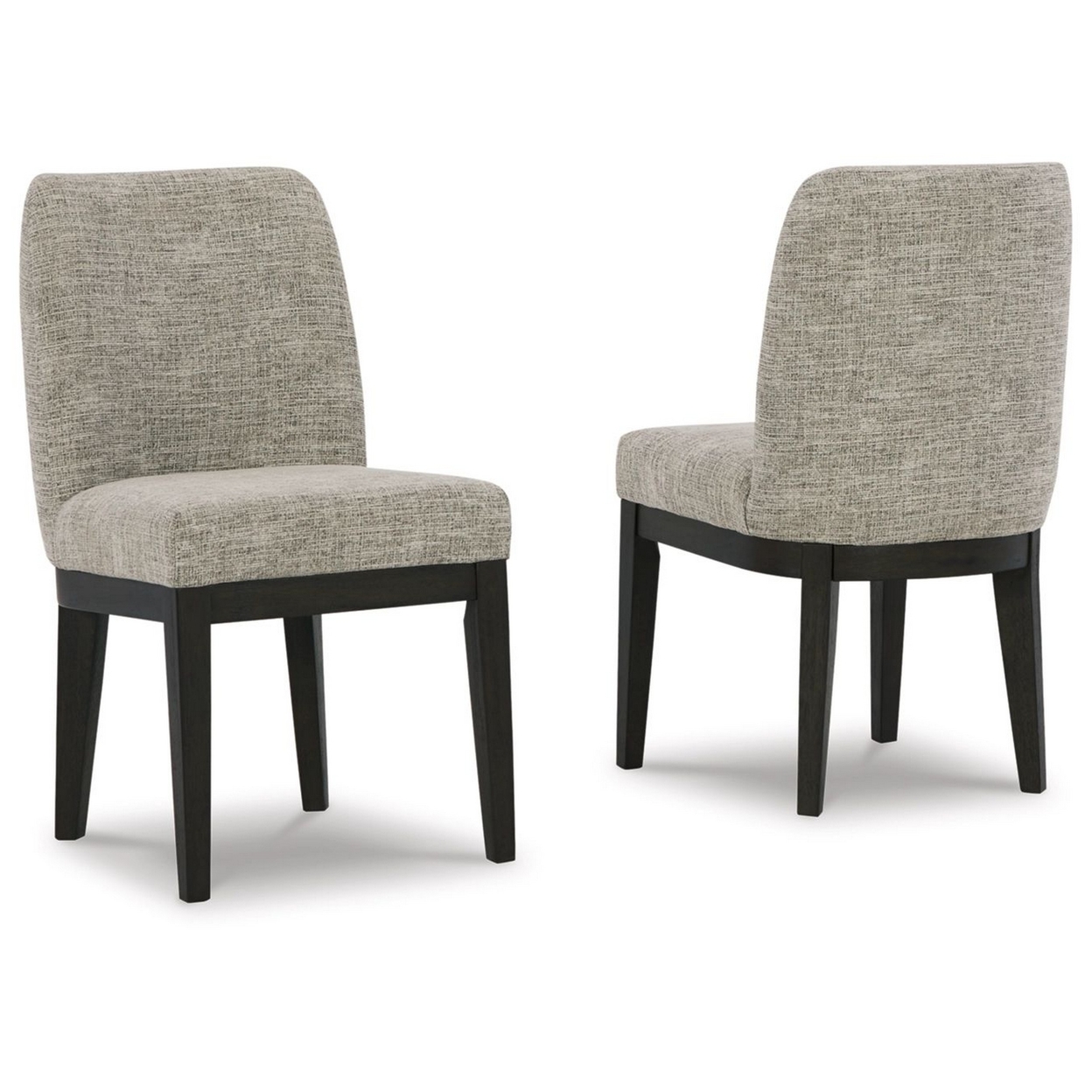 Sonn 24 Inch Dining Side Chair, Set Of 2, Padded Beige Upholstery, Brown Legs- Saltoro Sherpi