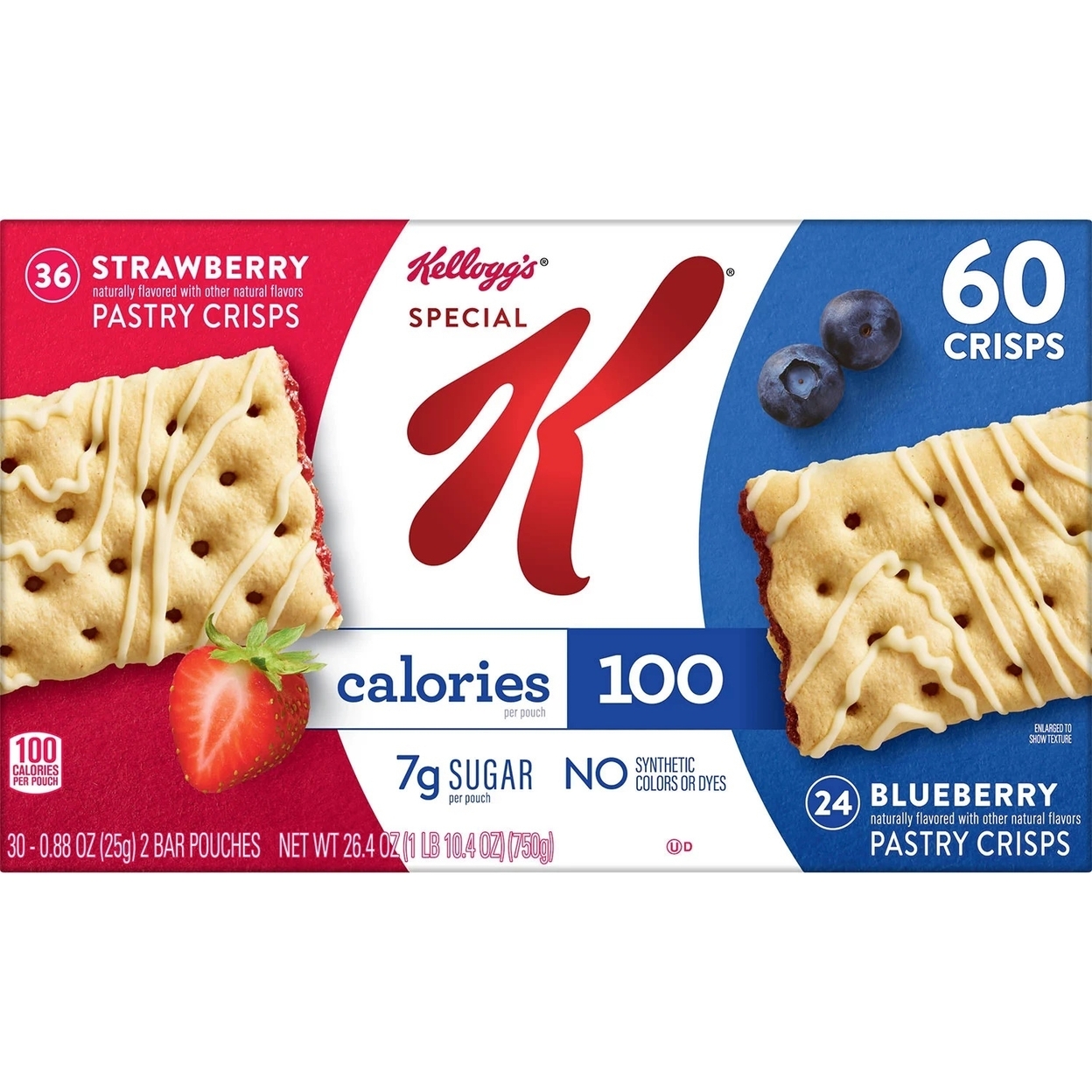 Special K Pastry Crisps, Strawberry And Blueberry (60 Count)