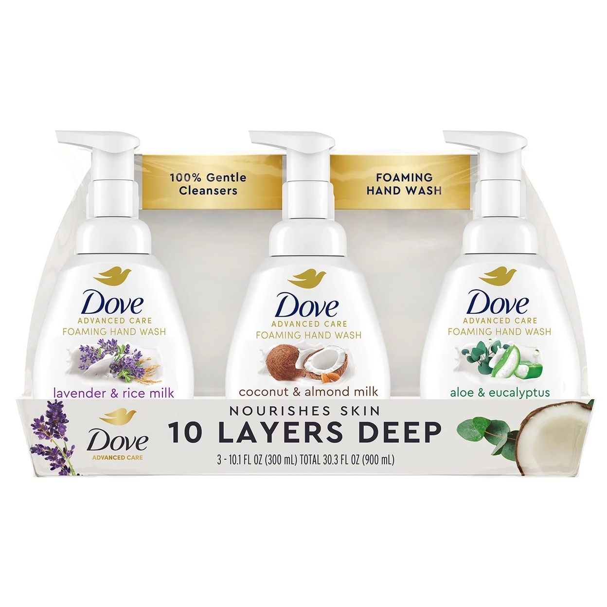 Dove Liquid Foam Hand Wash Variety Pack, 10.1 Fluid Ounce (Pack Of 3)
