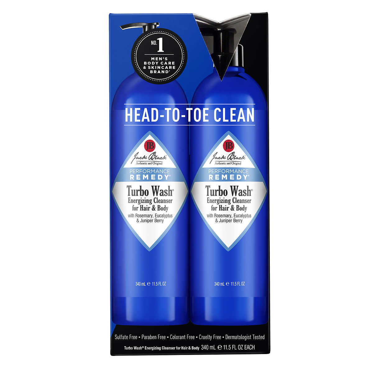 Jack Black Turbo Wash Head-To-Toe Clean, 11.5 Fluid Ounce (Pack Of 2)