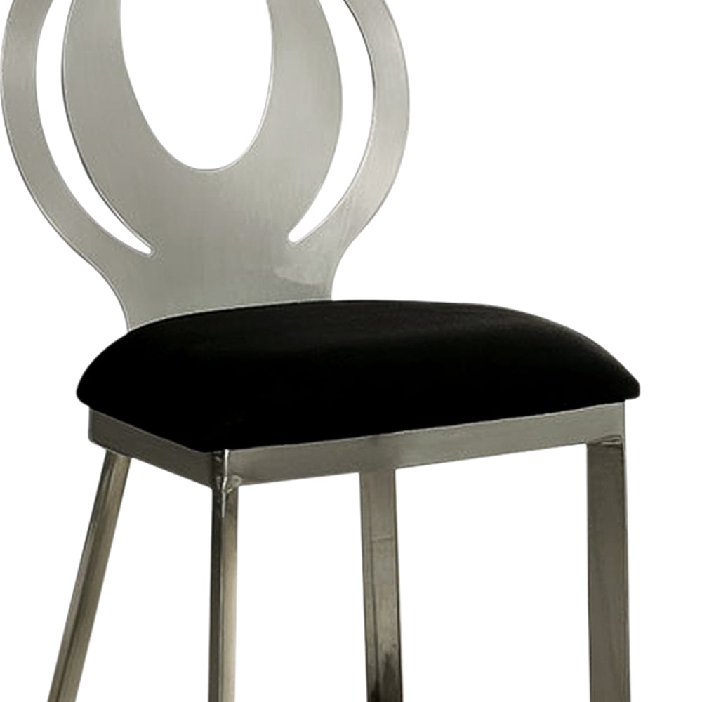 Orla Contemporary Side Chair With Black Microfabric Seat, Set Of 2- Saltoro Sherpi