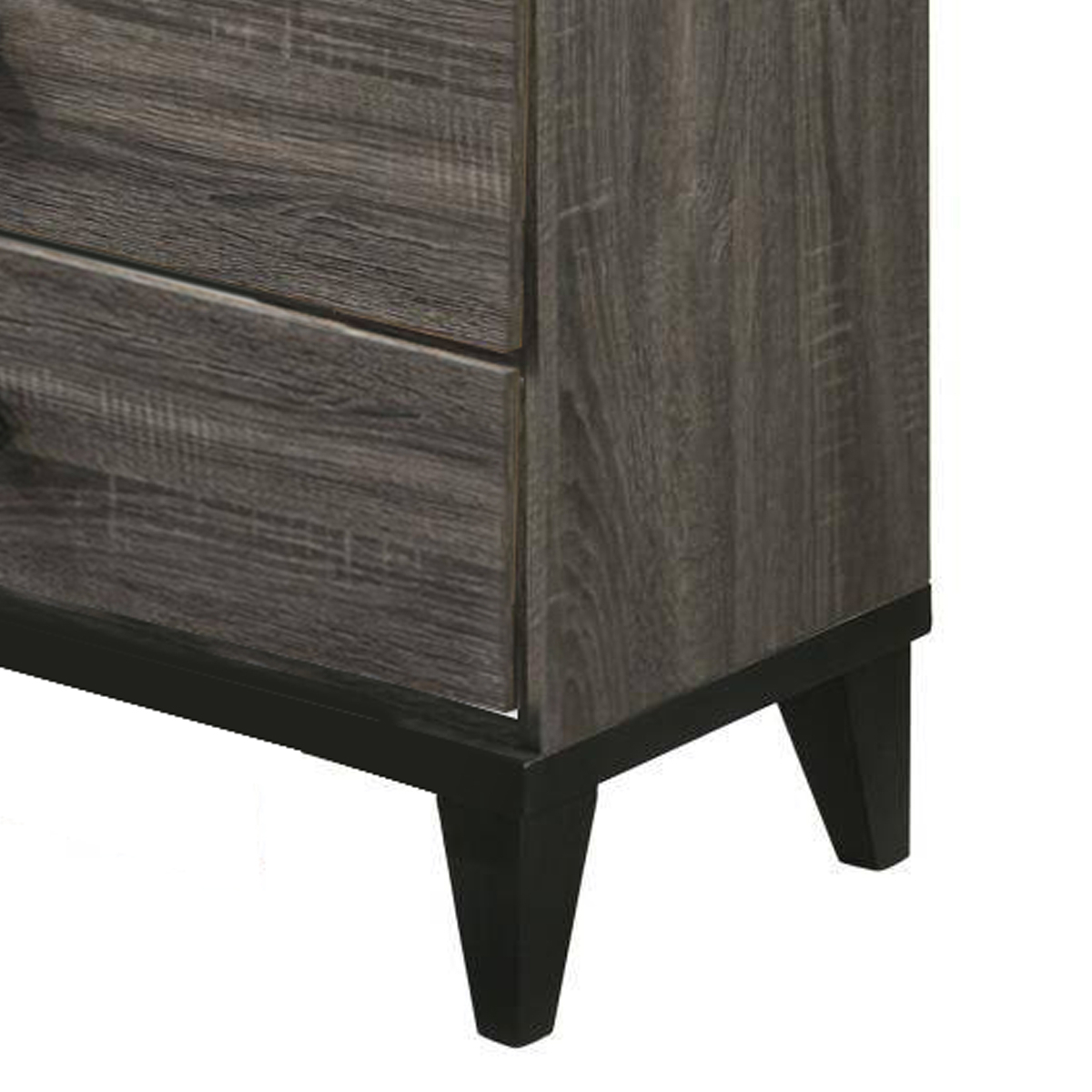 4 Drawer Wooden Chest With Grains And Angled Legs, Gray- Saltoro Sherpi