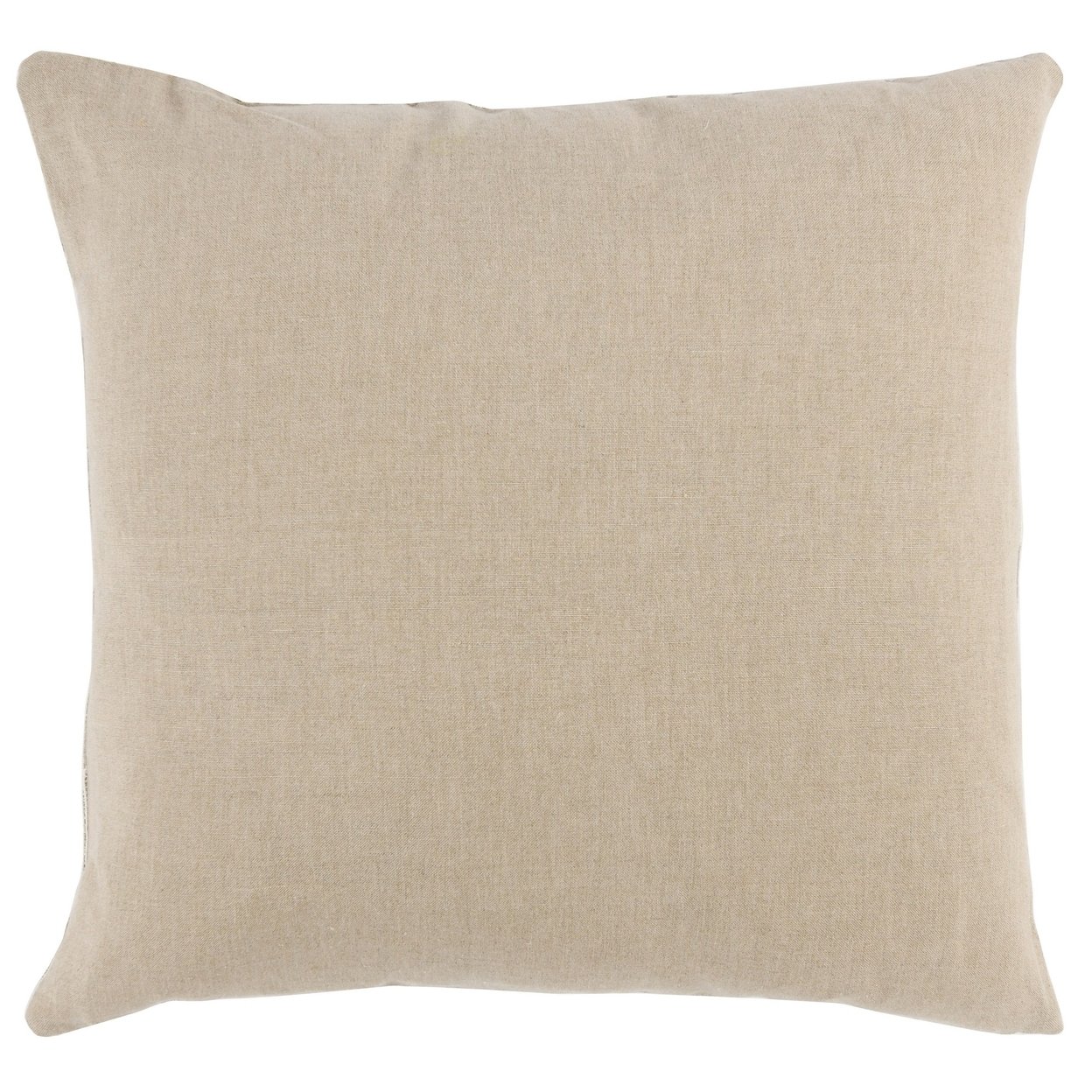 22 Inch Square Accent Throw Pillow, Hand Embroidered Linear Patterns, Ivory- Saltoro Sherpi