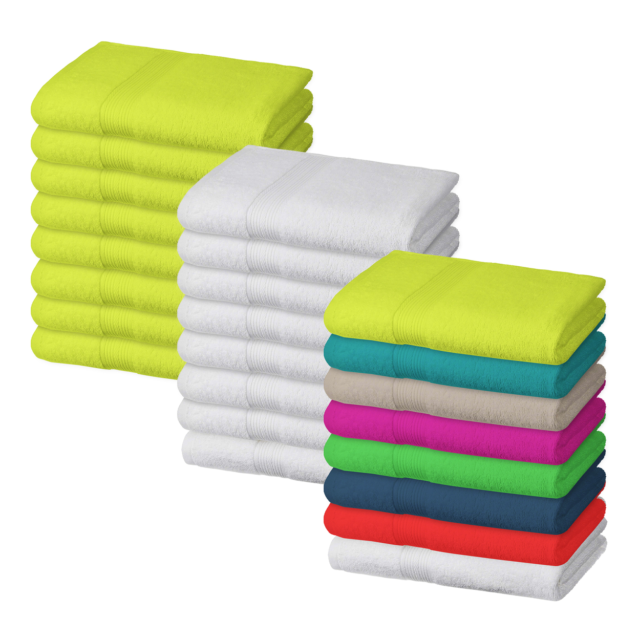 5-Pack: Super Absorbent 100% Cotton 54 X 27 Hotel Beach Bath Towels - Bright