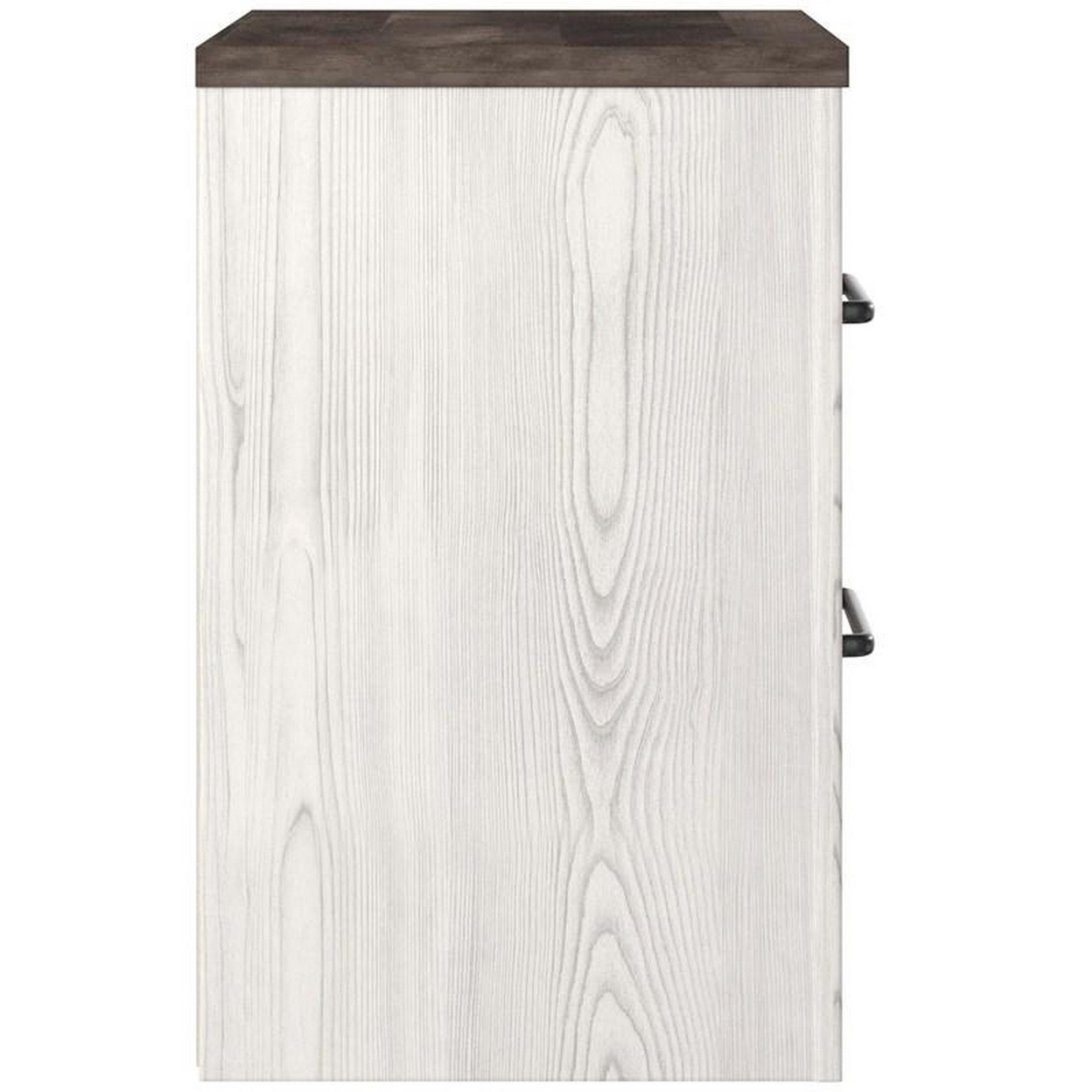 Jule 25 Inch Modern Rustic Wood Nightstand, 2 Tone, Gray Plank Top, White- Saltoro Sherpi