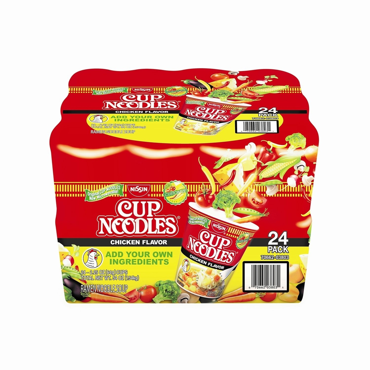 Nissin Cup Noodles Chicken Flavor (2.25 Ounce, 24 Pack)