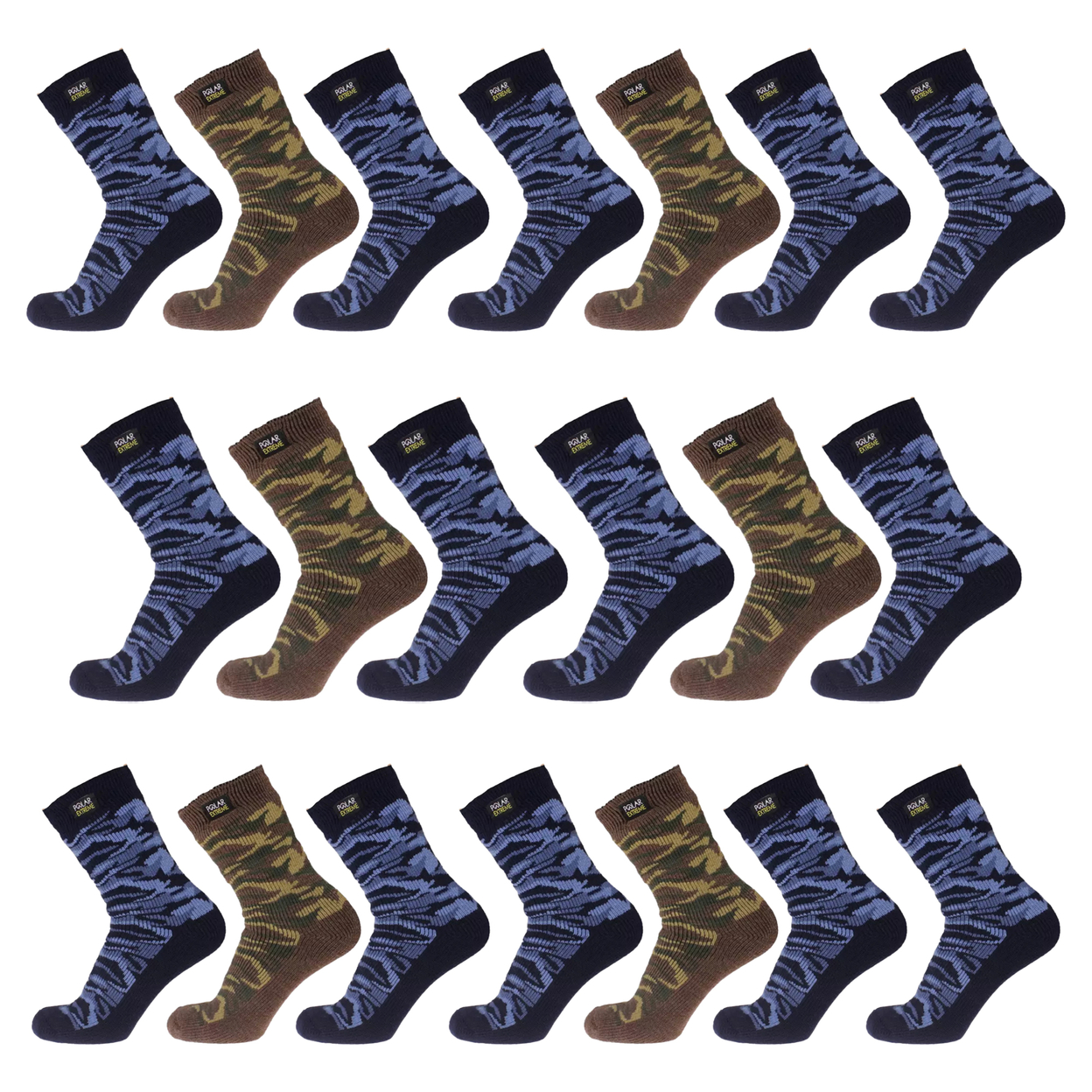 2-Pairs: Men's Polar Extreme Insulated Thermal Ultra-Soft Winter Warm Crew Socks