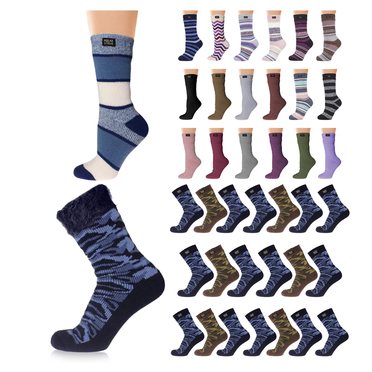 Men's & Women's Polar Extreme Insulated Thermal Ultra-Soft Winter Warm Crew Socks - Male
